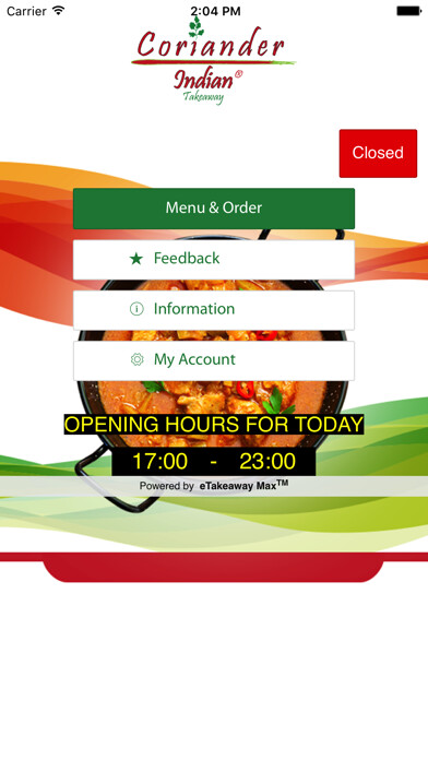 Emulate iPhone app Coriander Indian Takeaway using MyAndroid Emulate iPhone app Coriander Indian Takeaway using MyAndroid