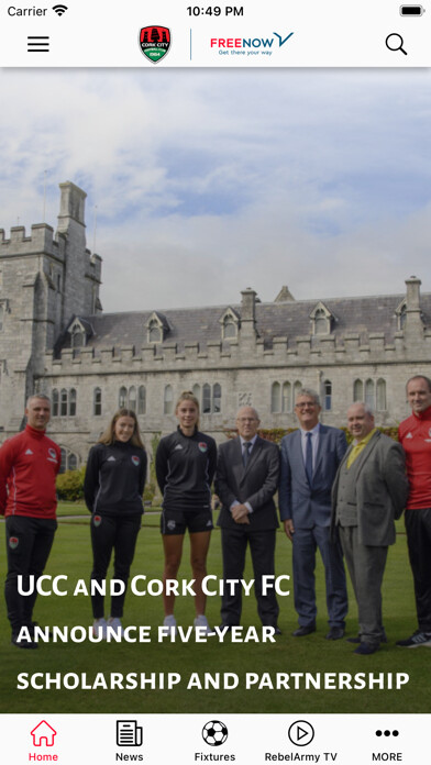 Emulate iPhone app Cork City FC using MyAndroid