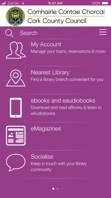 Emulate iPhone app Cork County Council Library using MyAndroid Emulate iPhone app Cork County Council Library using MyAndroid