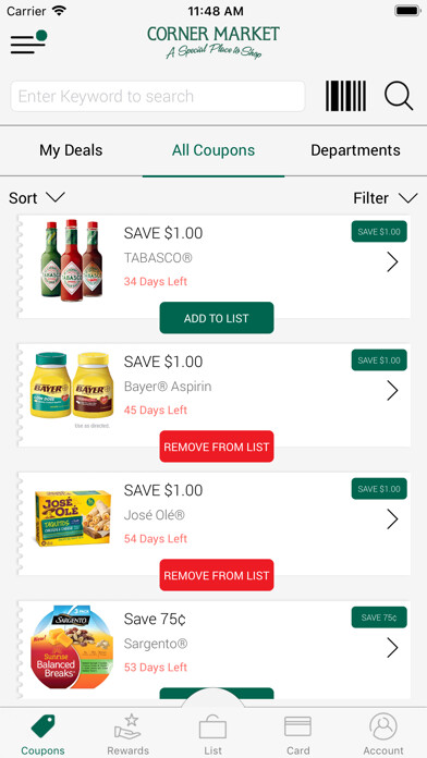 Emulate iPhone app Corner Market MS using MyAndroid