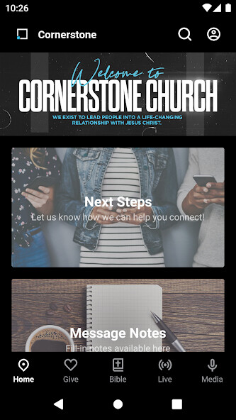Emulate iPhone app Cornerstone Church Bluffton using MyAndroid Emulate iPhone app Cornerstone Church Bluffton using MyAndroid