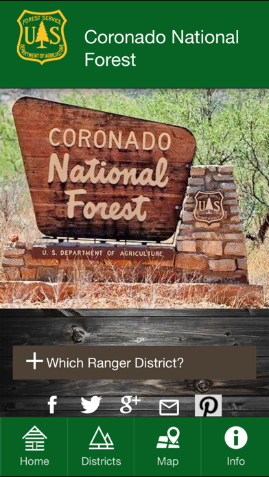 Emulate iPhone app Coronado National Forest using MyAndroid
