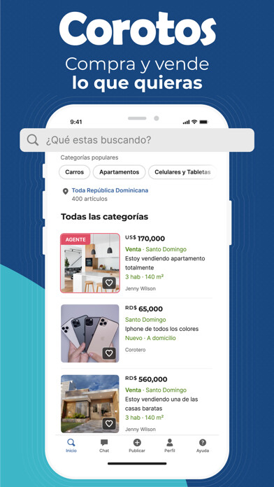 Emulate iPhone app Corotos compra y vende using MyAndroid