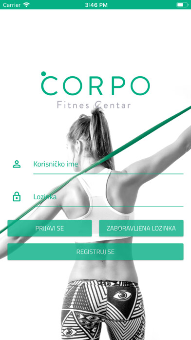 Emulate iPhone app CORPO Fitnes Centar using MyAndroid Emulate iPhone app CORPO Fitnes Centar using MyAndroid