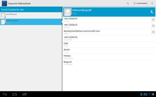 Run android online APK Corporate Addressbook from MyAndroid or emulate Corporate Addressbook using MyAndroid