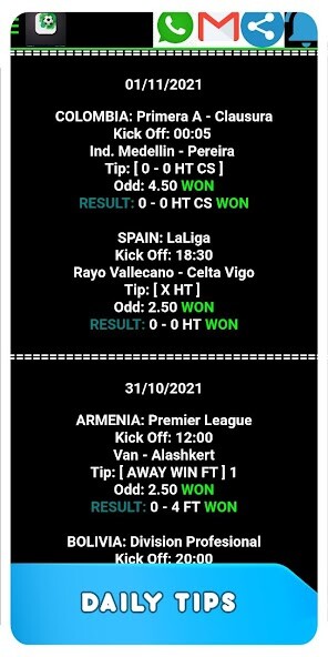 Run android online APK CORRECT SCORE INFO from MyAndroid or emulate CORRECT SCORE INFO using MyAndroid
