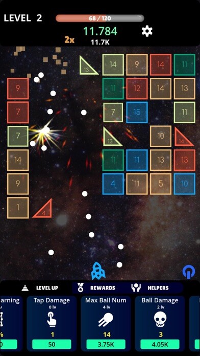 Emulate iPhone app Cosmic Bricks - Idle Balls using MyAndroid