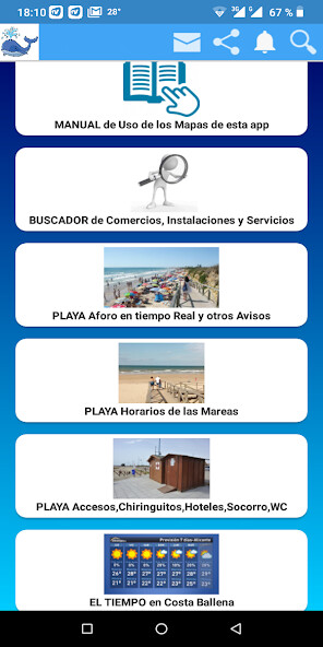 Run android online APK Costa Ballena. Playa, Turismo, Comercios y mas... from MyAndroid or emulate Costa Ballena. Playa, Turismo, Comercios y mas... using MyAndroid