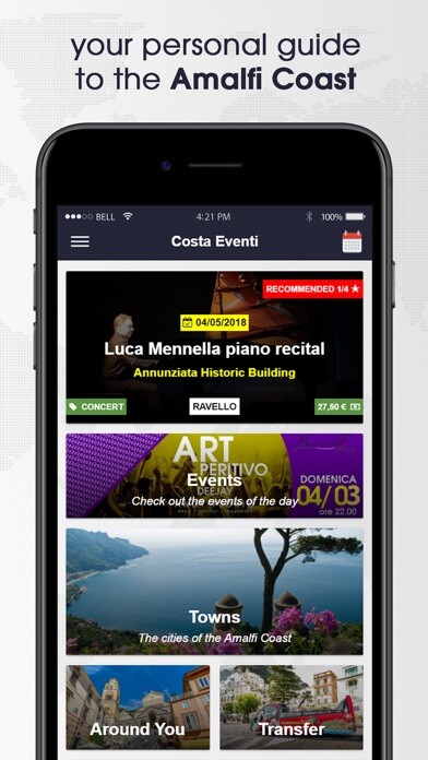 Emulate iPhone app Costa Eventi - Amalfi Coast using MyAndroid