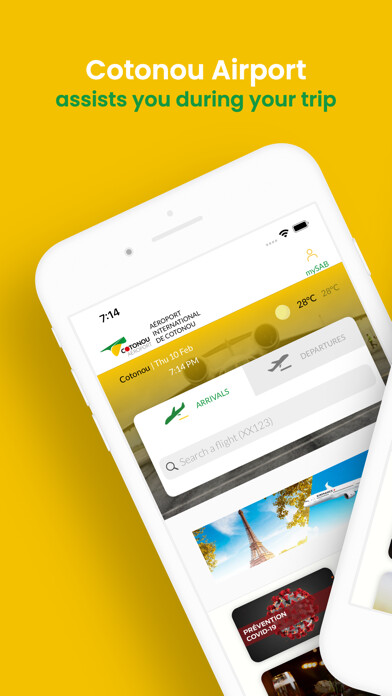 Emulate iPhone app Cotonou Aéroport using MyAndroid