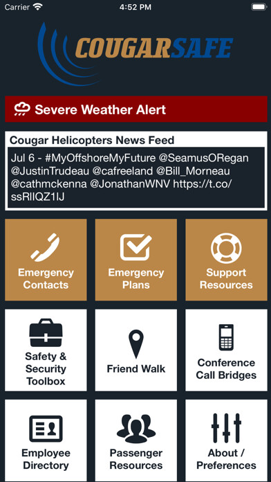 Emulate iPhone app Cougar Safe using MyAndroid
