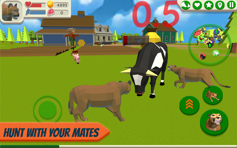 Emulate iPhone app Cougar Simulator: Big Cats using MyAndroid