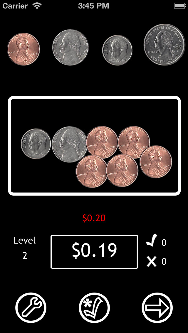 Emulate iPhone app Count Coins using MyAndroid