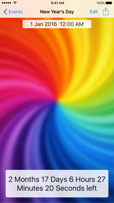 Emulate iPhone app Countdown app for iPhone / iPad using MyAndroid