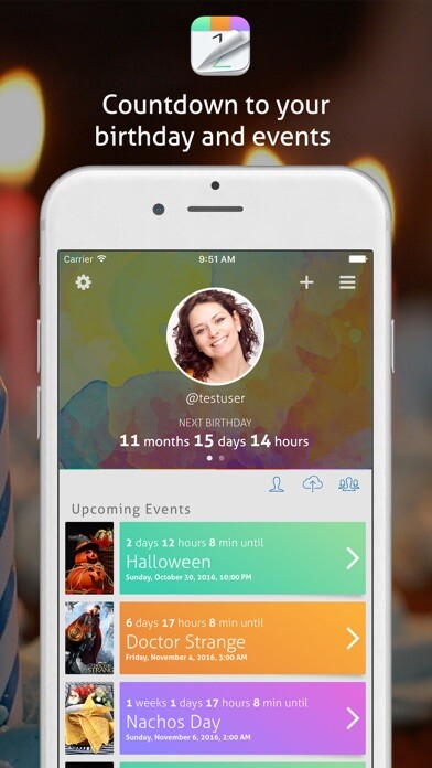Emulate iPhone app Countdown+ Calendar Events using MyAndroid