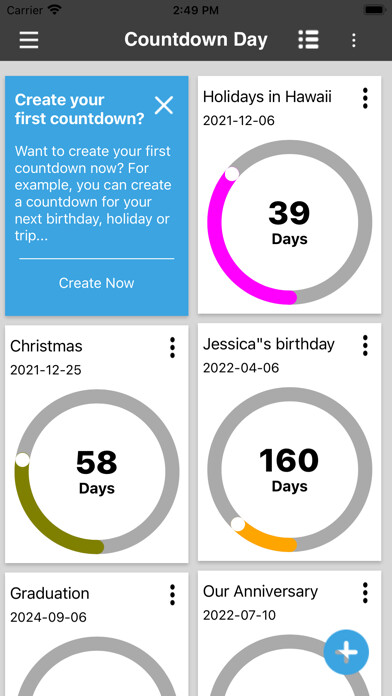 Emulate iPhone app Countdown Day -CountdownWidget using MyAndroid