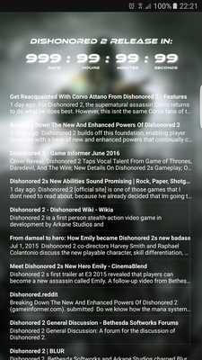 Emulate Android APK Countdown Dishonored 2