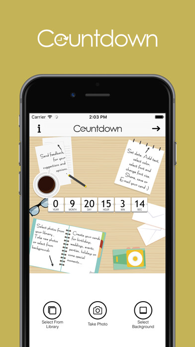 Emulate iPhone app Countdown for Wedding,Vacation,Christmas,Graduation,Baby,Concert,Birthday using MyAndroid Emulate iPhone app Countdown for Wedding,Vacation,Christmas,Graduation,Baby,Concert,Birthday using MyAndroid