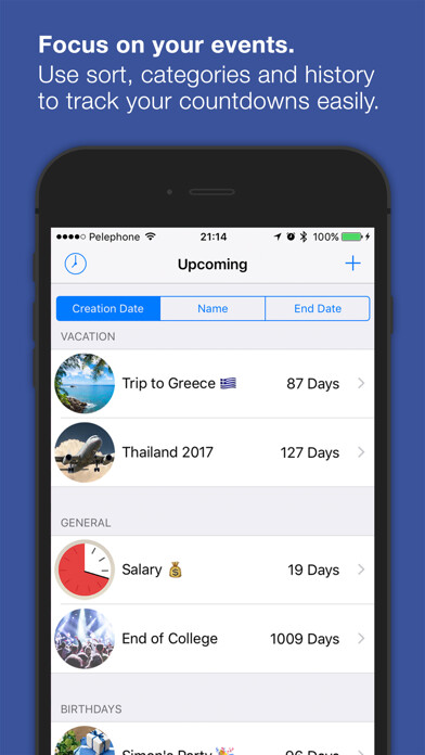 Emulate iPhone app Countdown Timer: Count to Days using MyAndroid