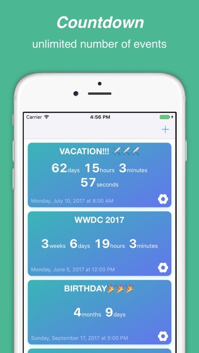 Emulate iPhone app Countdown to Big Day using MyAndroid