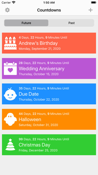 Emulate iPhone app Countdown to Events using MyAndroid