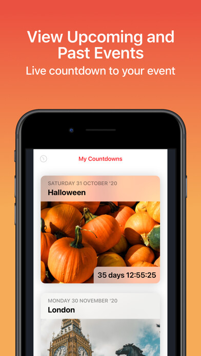 Emulate iPhone app Countdown - Upcoming Events using MyAndroid Emulate iPhone app Countdown - Upcoming Events using MyAndroid
