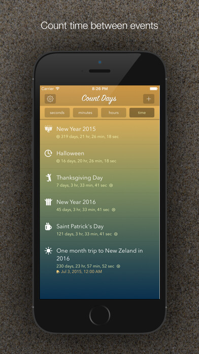 Emulate iPhone app Countdown - Weeks, Days, Hours, Minutes and Seconds Counter using MyAndroid
