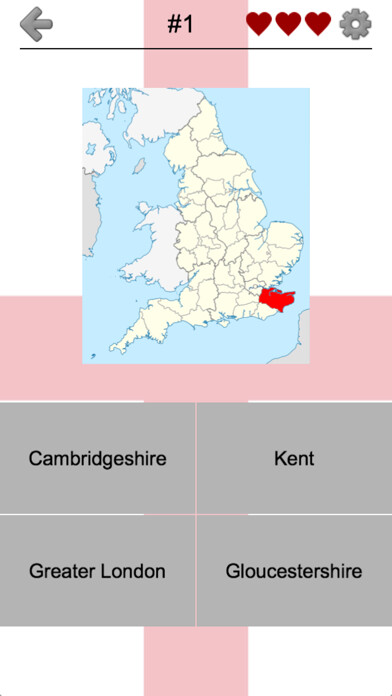 Emulate iPhone app Counties of England Quiz using MyAndroid