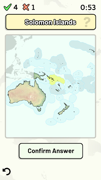 Emulate iPhone app Countries of Oceania Quiz using MyAndroid