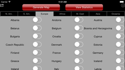 Emulate iPhone app Countries Visited Map using MyAndroid Emulate iPhone app Countries Visited Map using MyAndroid