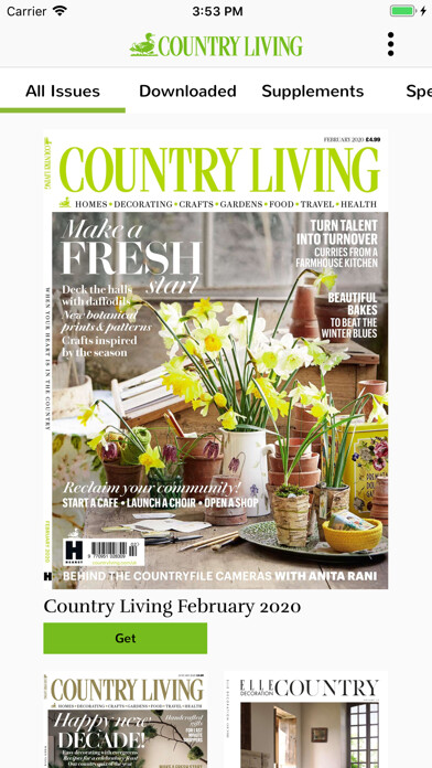 Emulate iPhone app Country Living UK using MyAndroid