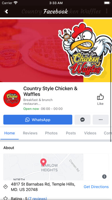 Emulate iPhone app Country Style Chicken Waffles using MyAndroid Emulate iPhone app Country Style Chicken Waffles using MyAndroid