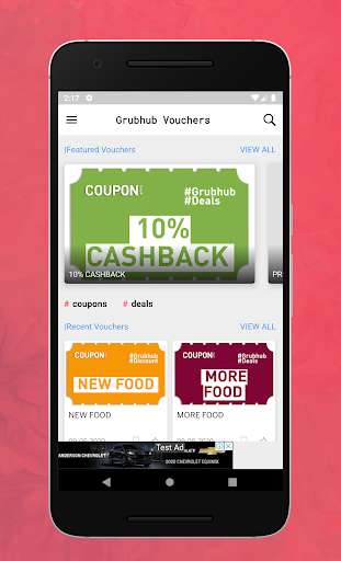 Run android online APK Coupons for Grubhub discount codes by Coupon Apps from MyAndroid or emulate Coupons for Grubhub discount codes by Coupon Apps using MyAndroid