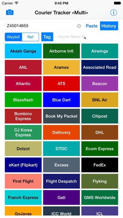 Emulate iPhone app Courier Tracker »Multi« using MyAndroid