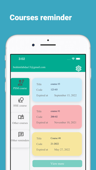 Emulate iPhone app Courses reminder using MyAndroid