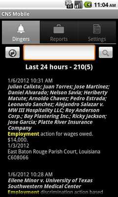 Emulate Android APK Courthouse News Service Mobile