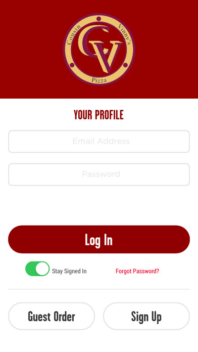 Emulate iPhone app Cousin Vinny’s Pizza using MyAndroid