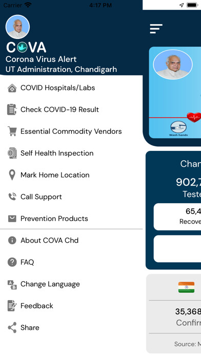 Emulate iPhone app COVA Chd using MyAndroid