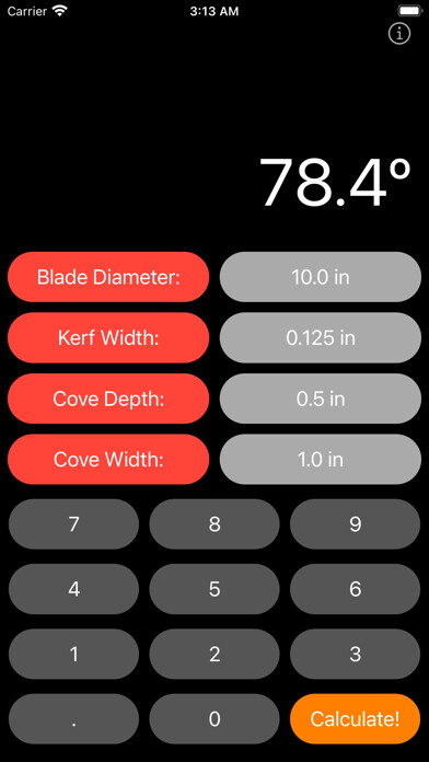 Emulate iPhone app Cove Angle Calc using MyAndroid Emulate iPhone app Cove Angle Calc using MyAndroid