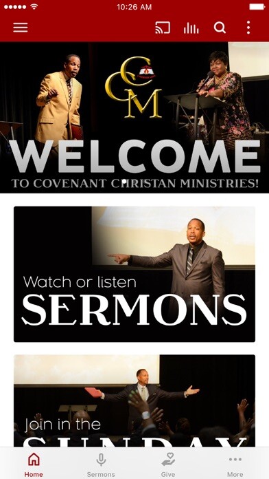 Emulate iPhone app Covenant Christian Ministries using MyAndroid