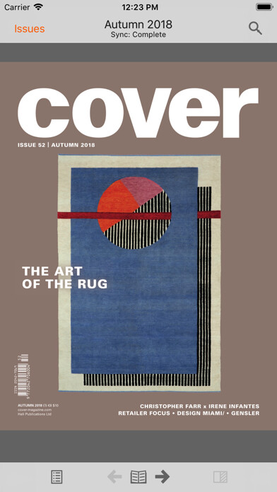 Emulate iPhone app COVER: Modern Carpets&Textiles using MyAndroid