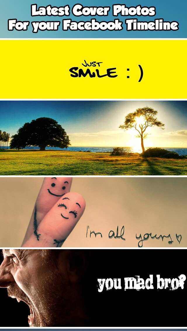 Emulate iPhone app Cover Photos For Facebook using MyAndroid
