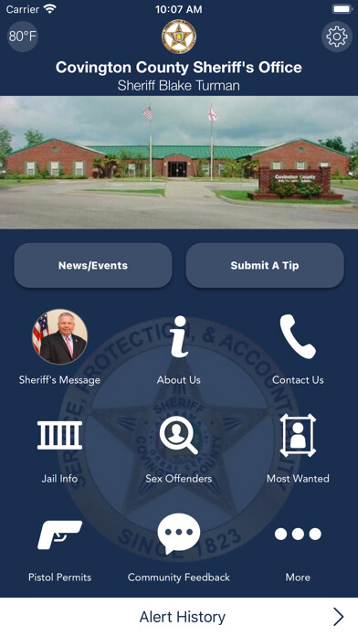 Emulate iPhone app Covington County Sheriff AL using MyAndroid
