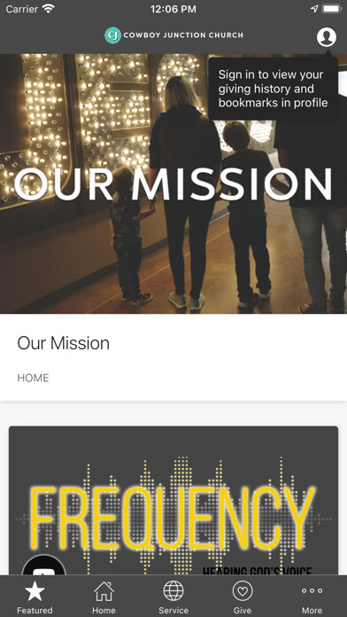 Emulate iPhone app Cowboy Junction Church using MyAndroid