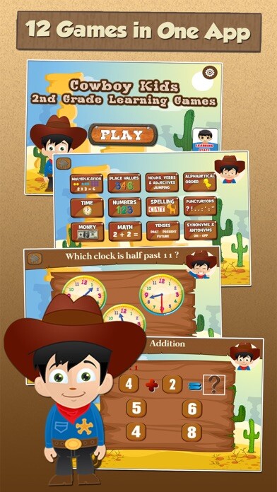 Emulate iPhone app Cowboy Kid Games for 2nd Grade using MyAndroid