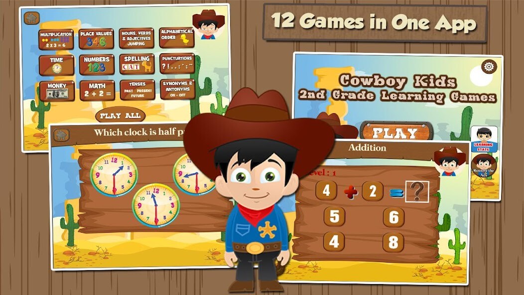 Run android online APK Cowboy Learning Games Grade 2 from MyAndroid or emulate Cowboy Learning Games Grade 2 using MyAndroid