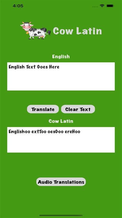 Emulate iPhone app Cow Latin 2.0 using MyAndroid Emulate iPhone app Cow Latin 2.0 using MyAndroid