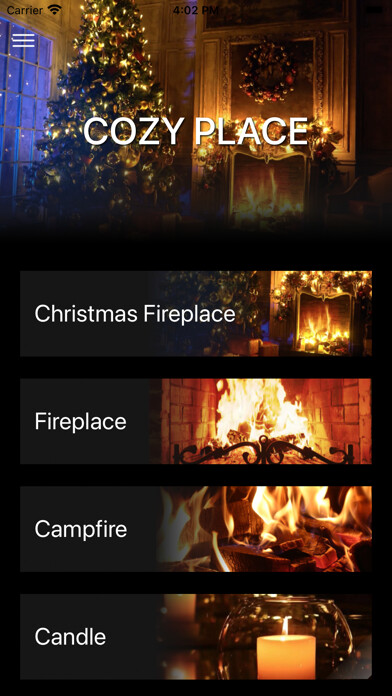 Emulate iPhone app Cozy Christmas Fireplace. using MyAndroid Emulate iPhone app Cozy Christmas Fireplace. using MyAndroid
