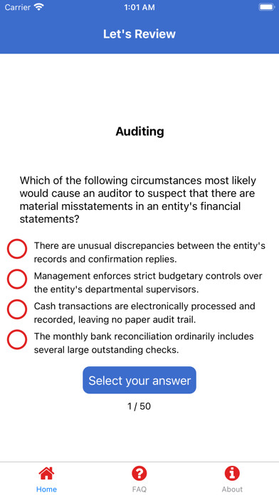 Emulate iPhone app CPA Board Exam Reviewer using MyAndroid