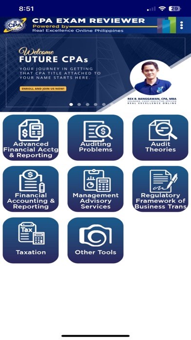 Emulate iPhone app CPA Reviewer using MyAndroid